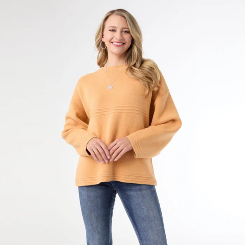 NEW COCO + CARMEN Delphina Long Sleeve Lattice Back Sweater - Mustard